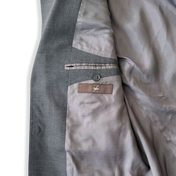 Vintage Z Zegna Charcoal Gray 100% Wool Blazer – Swiss Tailored 90s Elegance - Picture 5 of 8